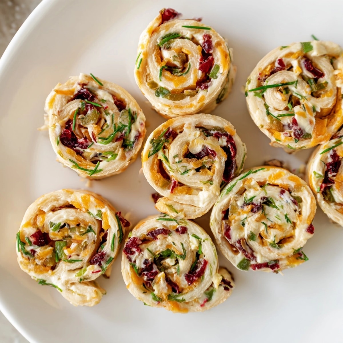 Chilled Cream Cheese Cranberry Jalapeno Pinwheels – quick, easy, perfect party appetizer.