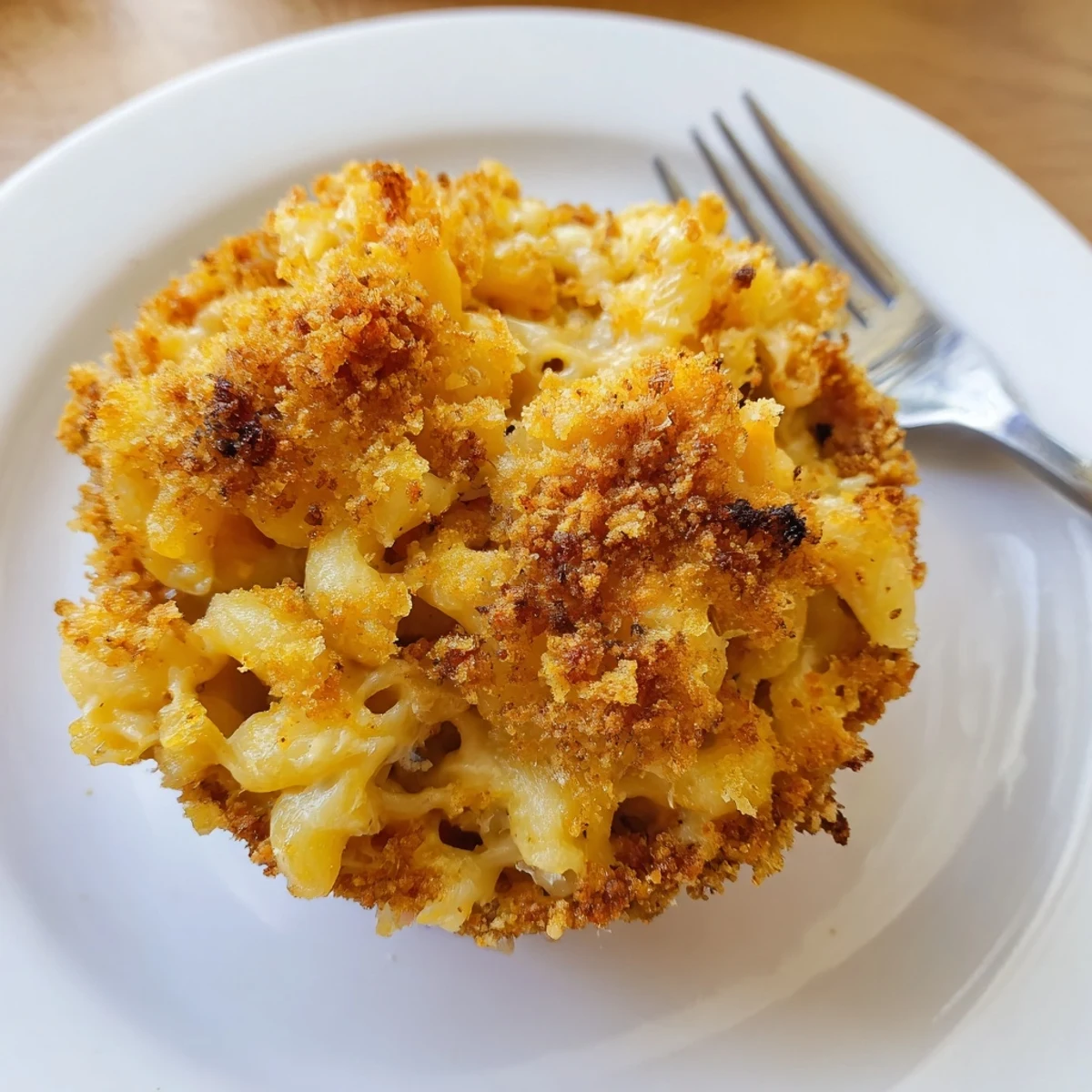Crispy onion rings bursting with creamy Mac and Cheese, ideal for comfort food lovers.