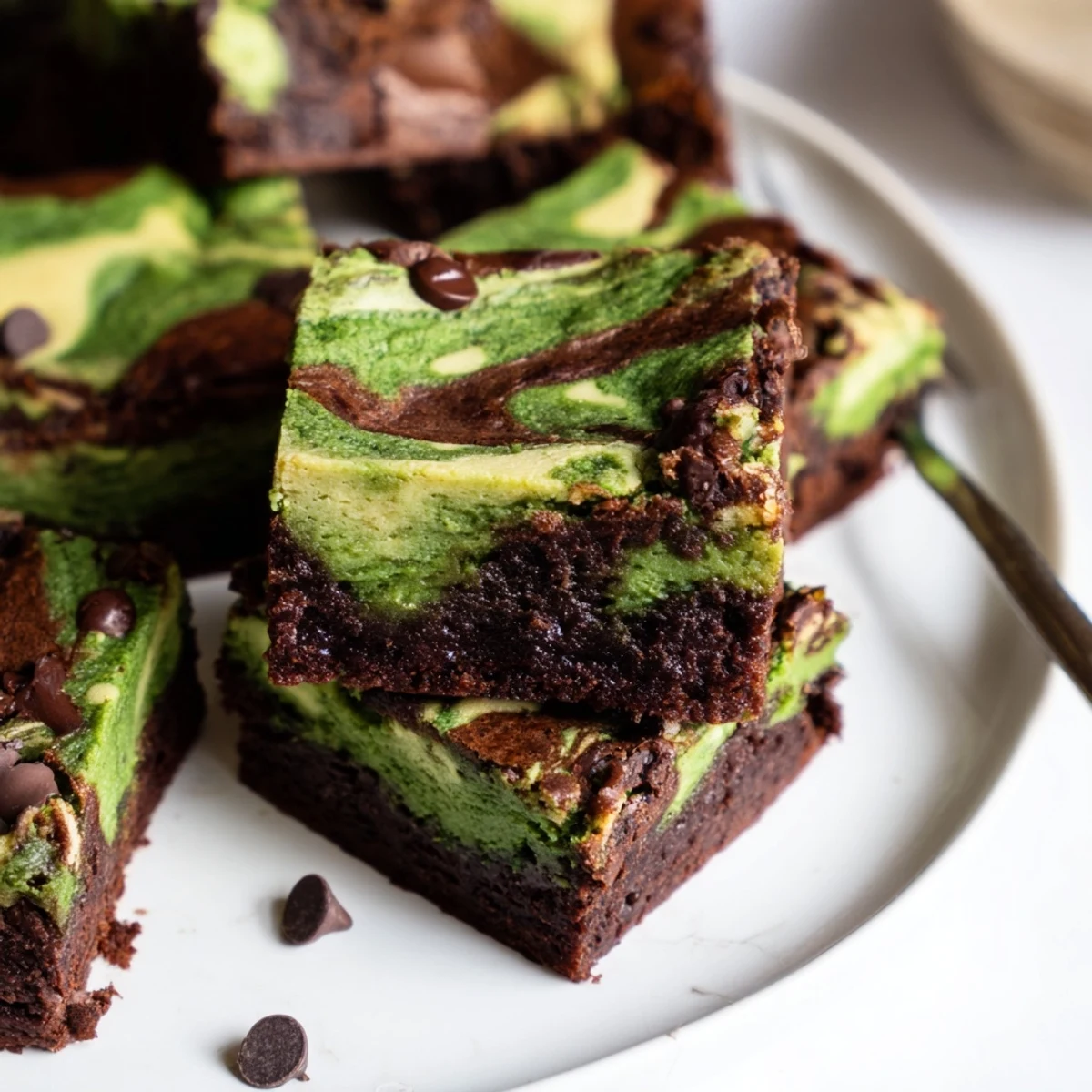 Indulge in these matcha cheesecake swirl brownies, elegantly marbled and chocolatey.  
