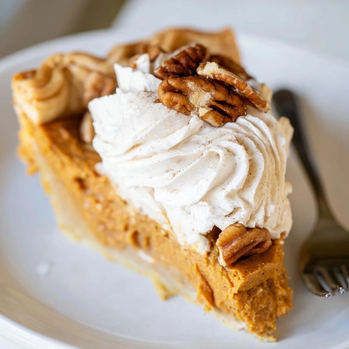 Vibrant Thanksgiving Sweet Potato Miso Pie with creamy filling in a golden crust.