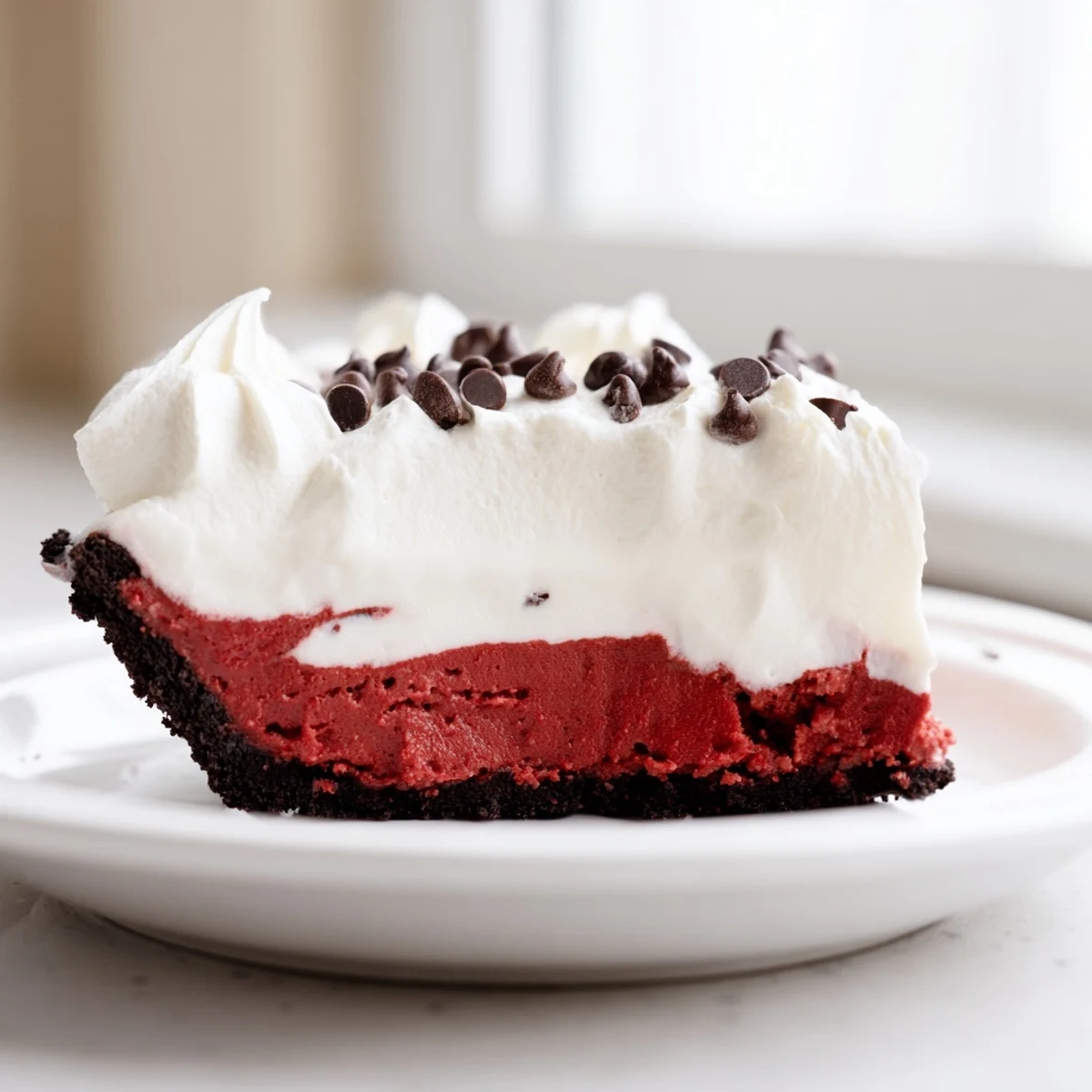 Irresistible Red Velvet Cookie Dough Pie showcasing a rich chocolate cookie base and toppings.