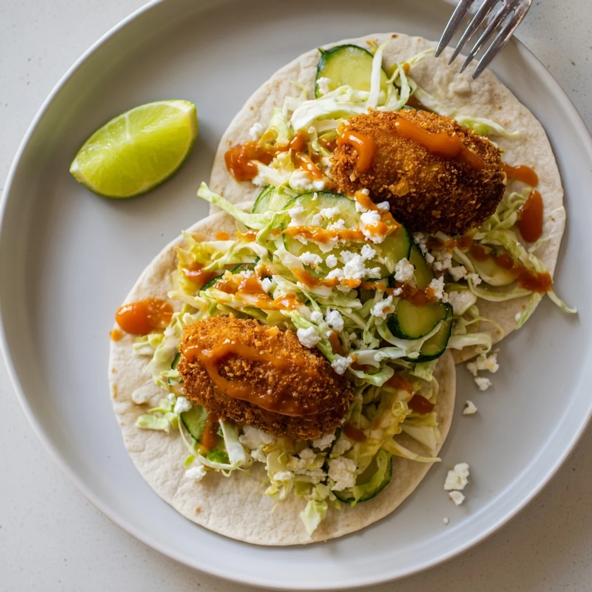 Delicious Sweet Chili Fried Pickle Tacos bursting with flavor and crunchy pickles.
