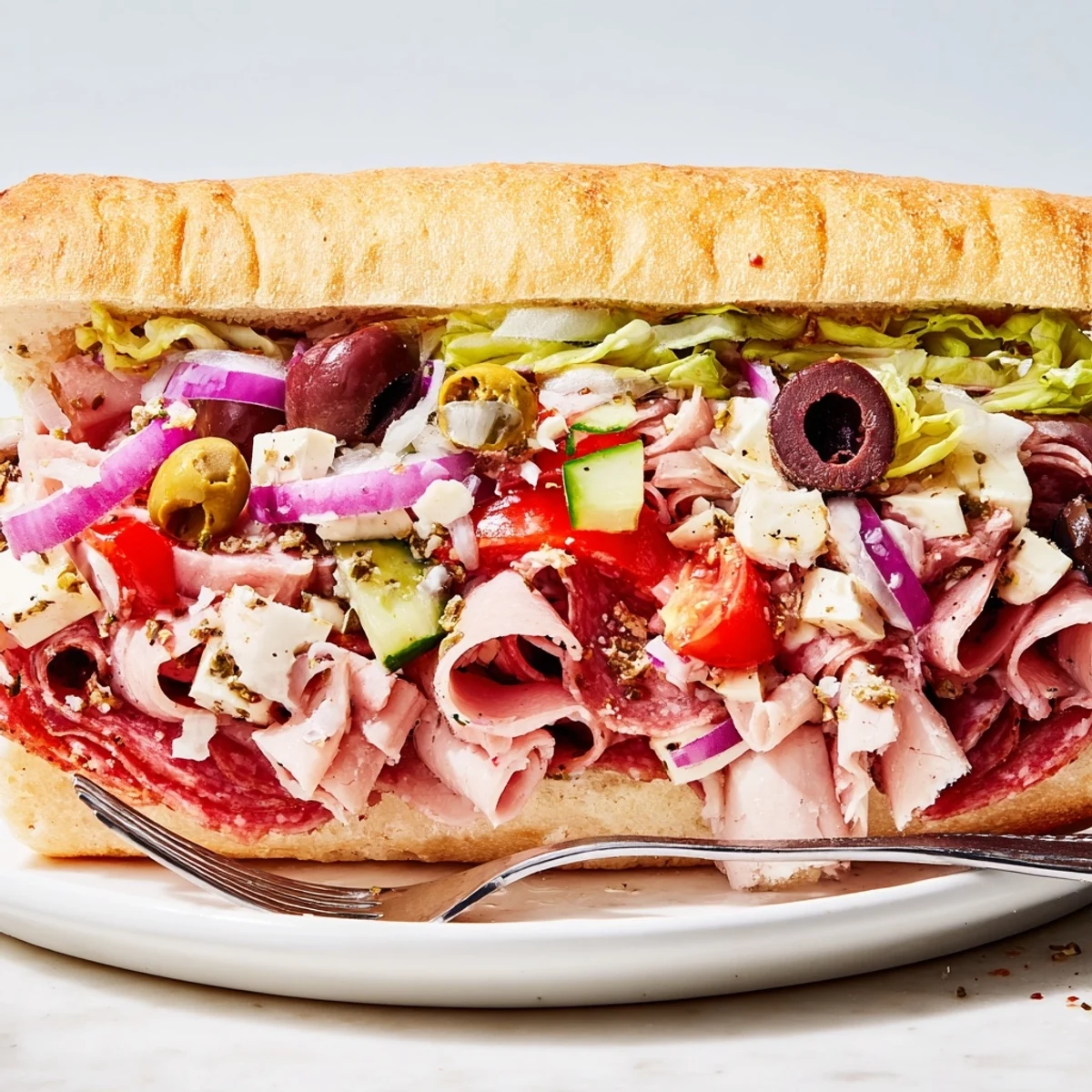 Savory Flavor Mash-Up Sandwiches with Genoa salami and crunchy cucumber, ideal for gatherings.