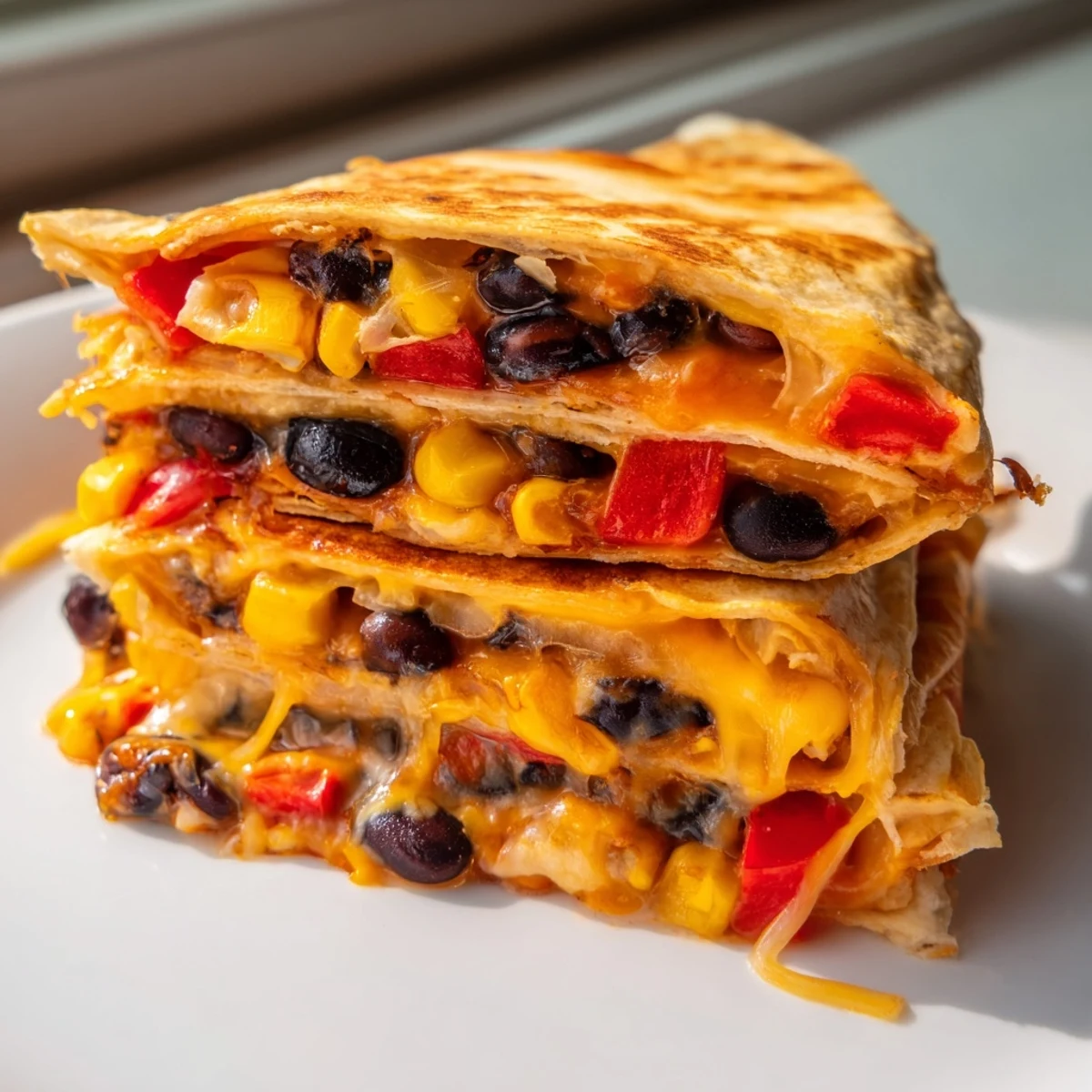 Golden tortilla wrap hack with beans and cheese, folded and baked to crispy perfection.