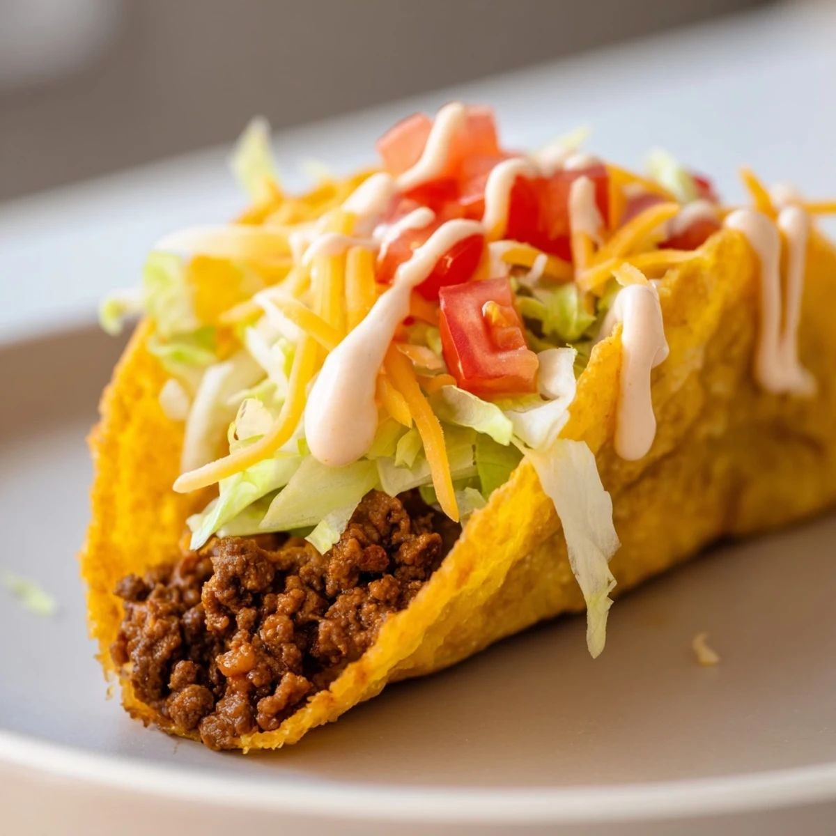 Homemade Cheesy Gordita Crunch tacos, ready to be assembled with fresh lettuce and tasty toppings.