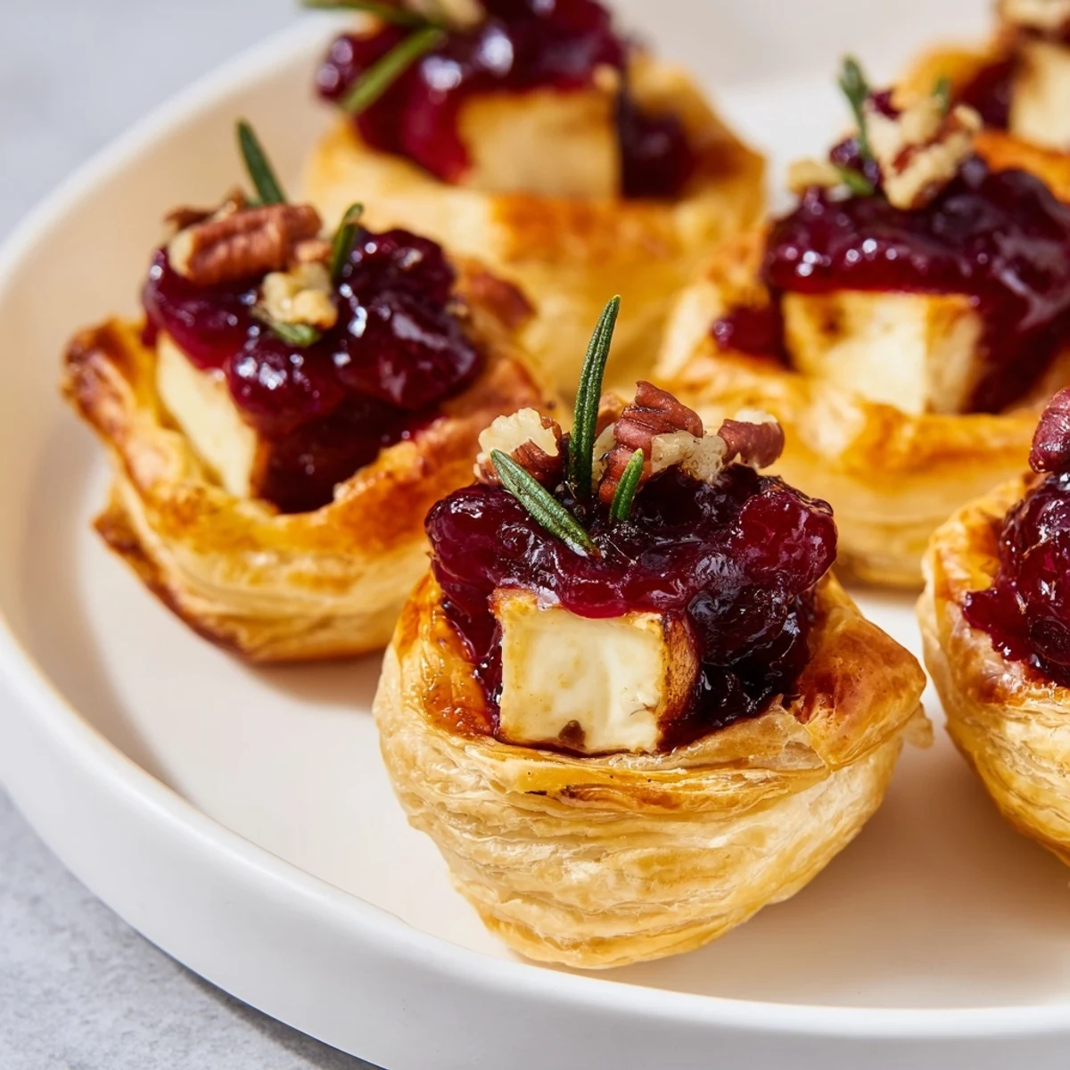 Golden, bubbly Quick Cranberry Brie Bites, showcasing a perfect balance of savory and sweet flavors ready for serving.