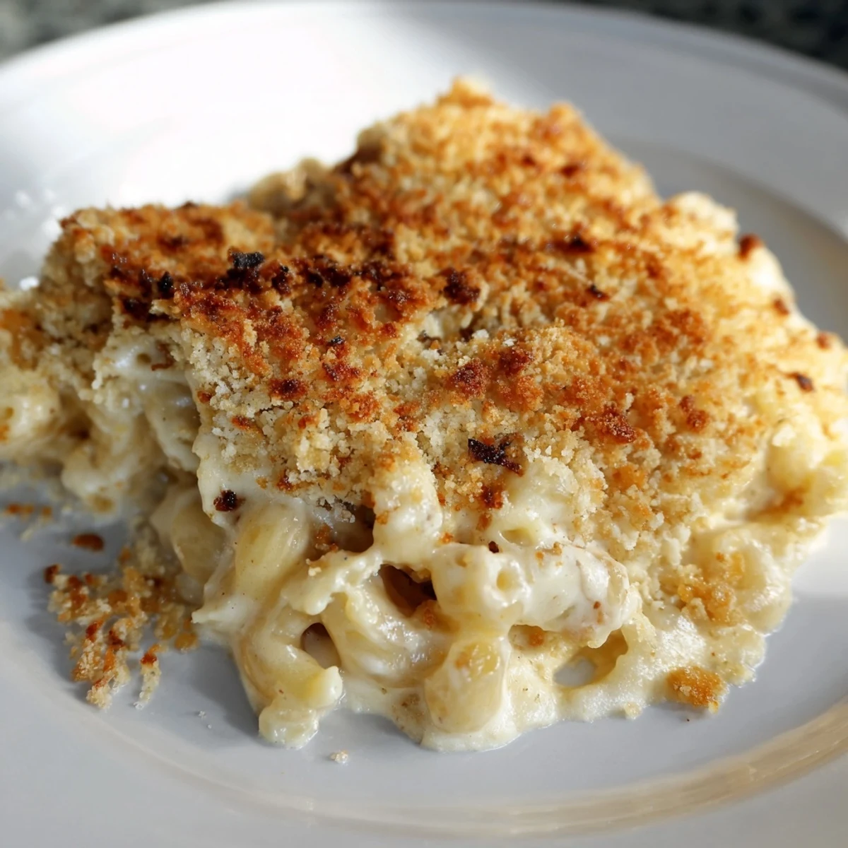Golden-brown, bubbly Baked Macaroni and Cheese with a crunchy topping and creamy cheese filling.