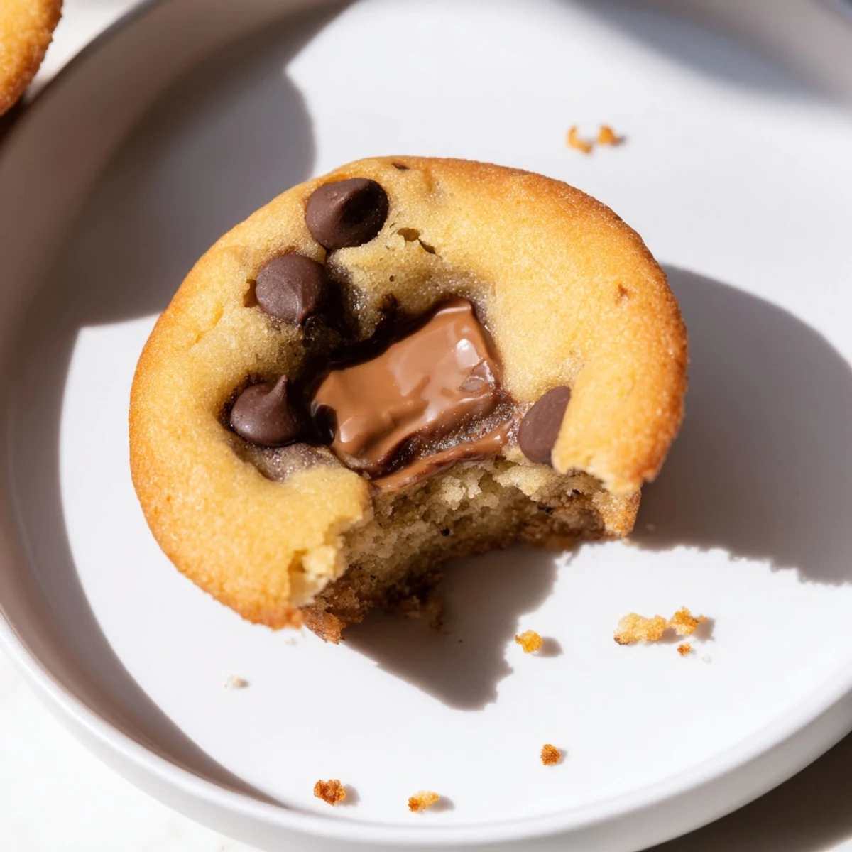 Air Fryer Gooey Cookie Cups with melted chocolate: a warm, delicious dessert, ready in minutes.