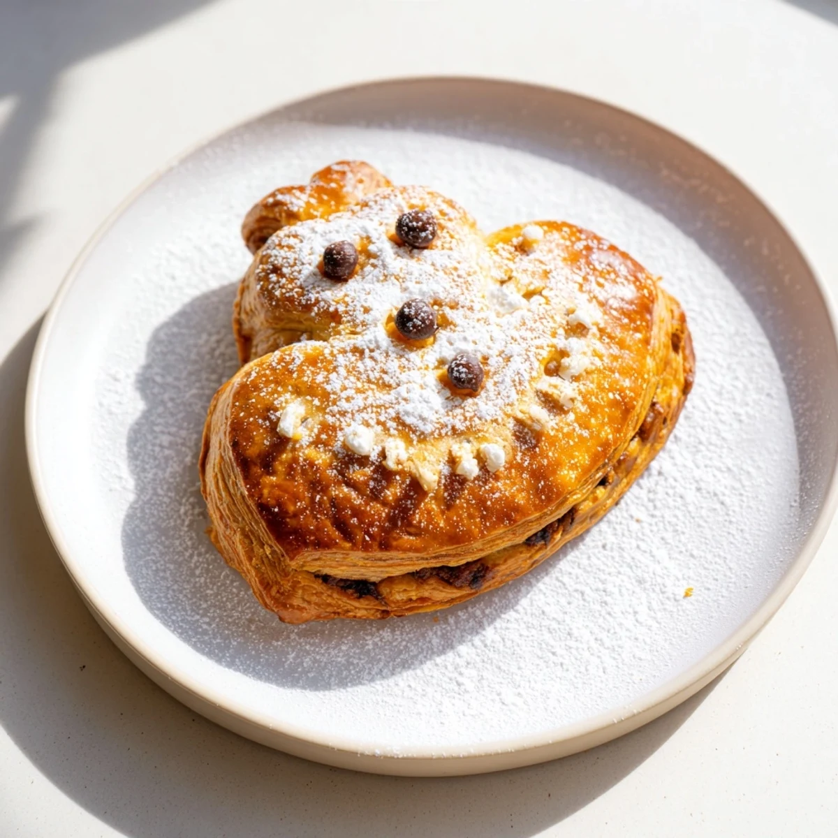 Golden-brown Sleeping Gingerbread Puff Pastry Pockets, filled with warm, spiced gingerbread, ready to enjoy.