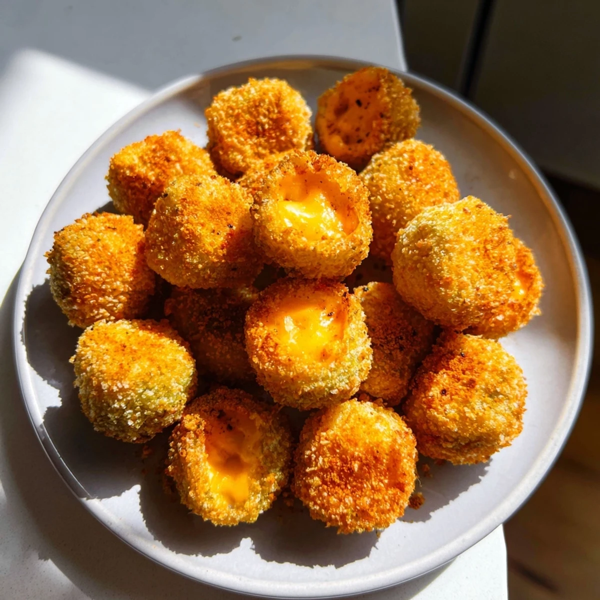 Close-up shot showing sizzling cheese-wrapped pickle ornaments, ready to be enjoyed as a festive appetizer soon!