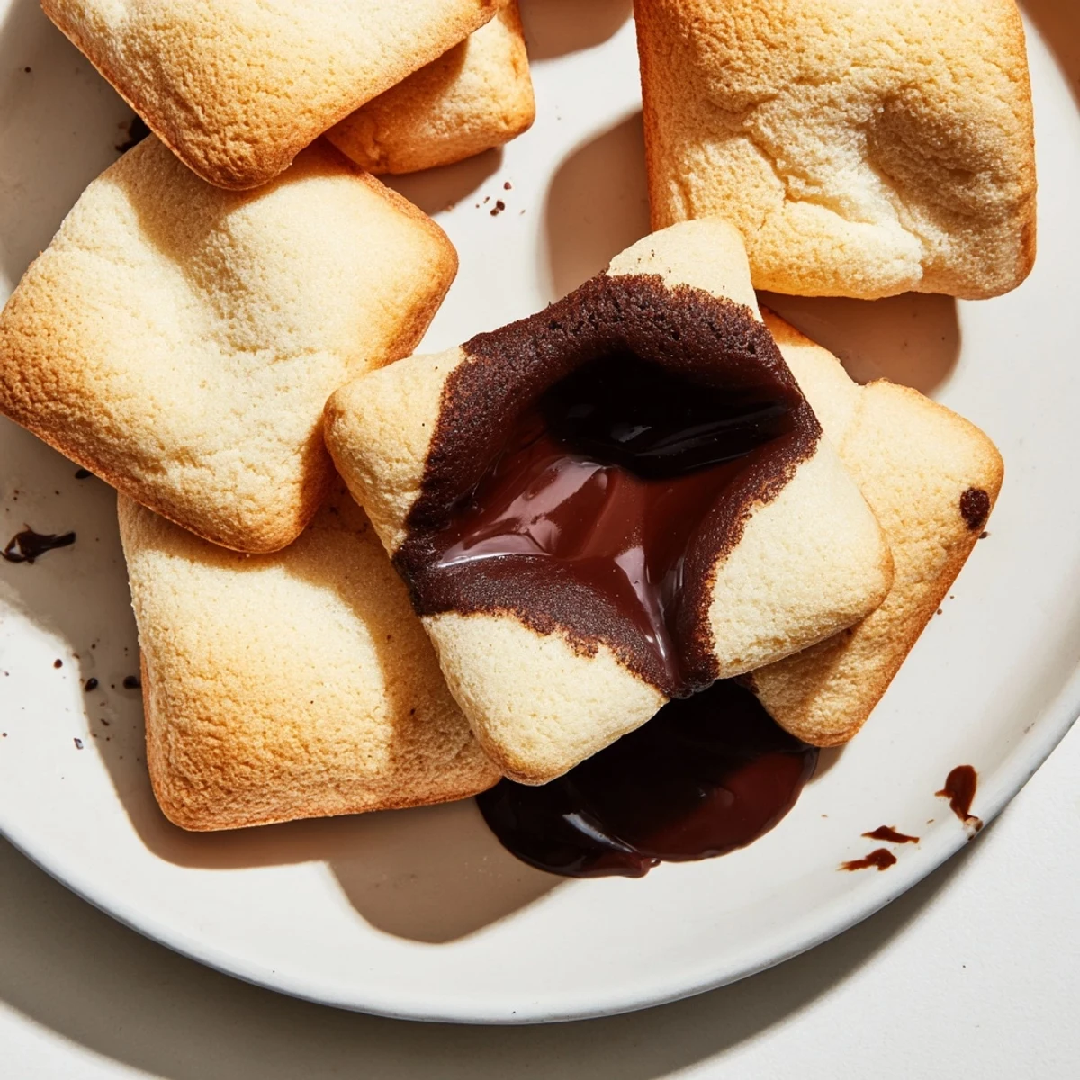 Freshly baked air fryer gooey cookie cups, served warm with a scoop of vanilla ice cream.