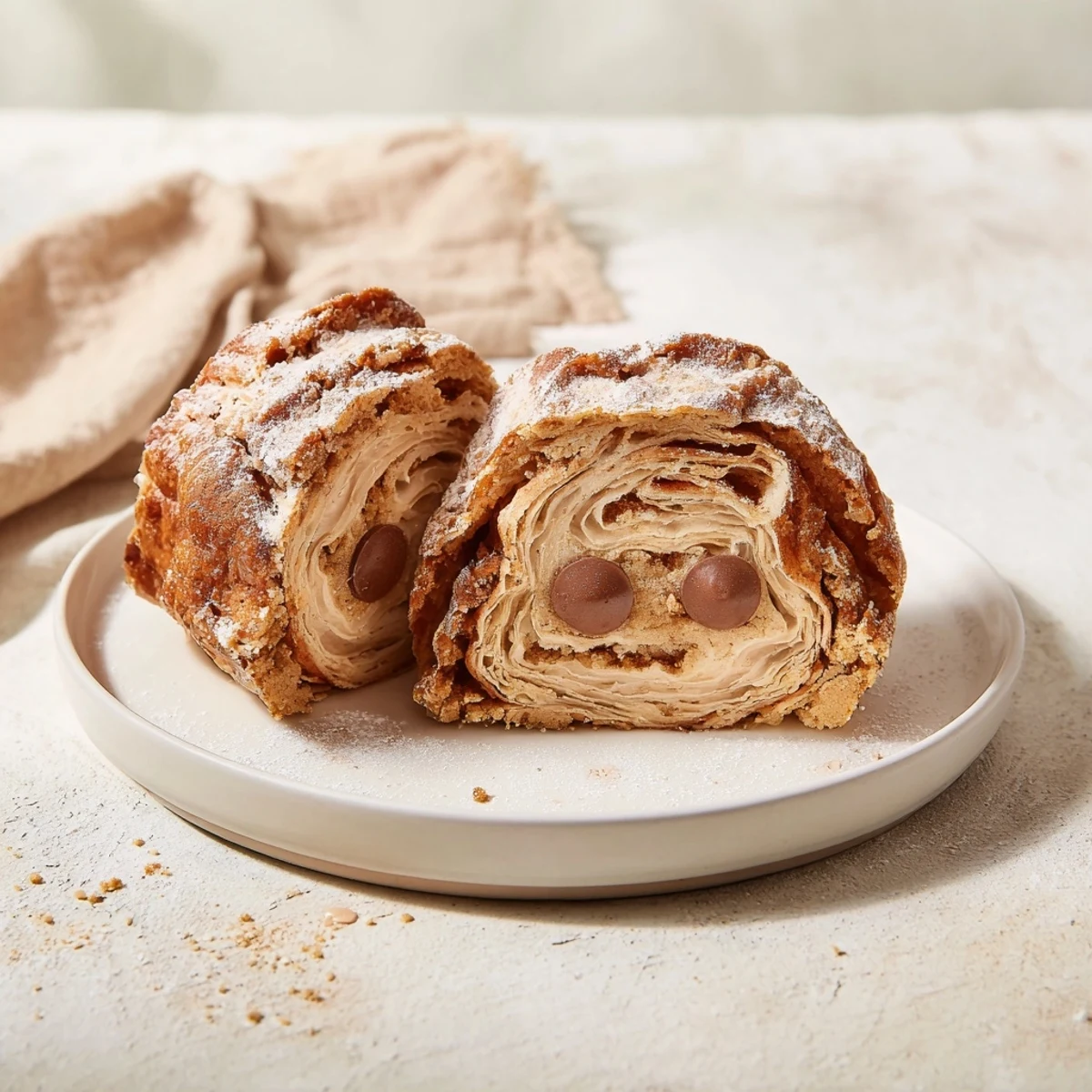 Freshly baked Sleeping Gingerbread Puff Pastry Pockets with cute icing faces, smell inviting and look delicious.