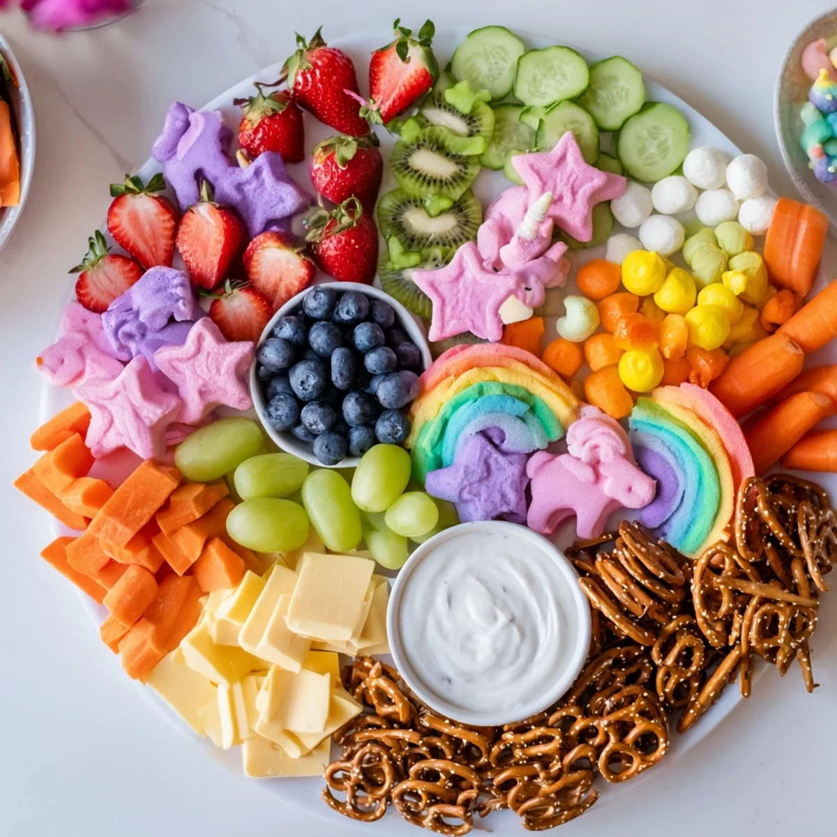 Whimsical colorful party platter