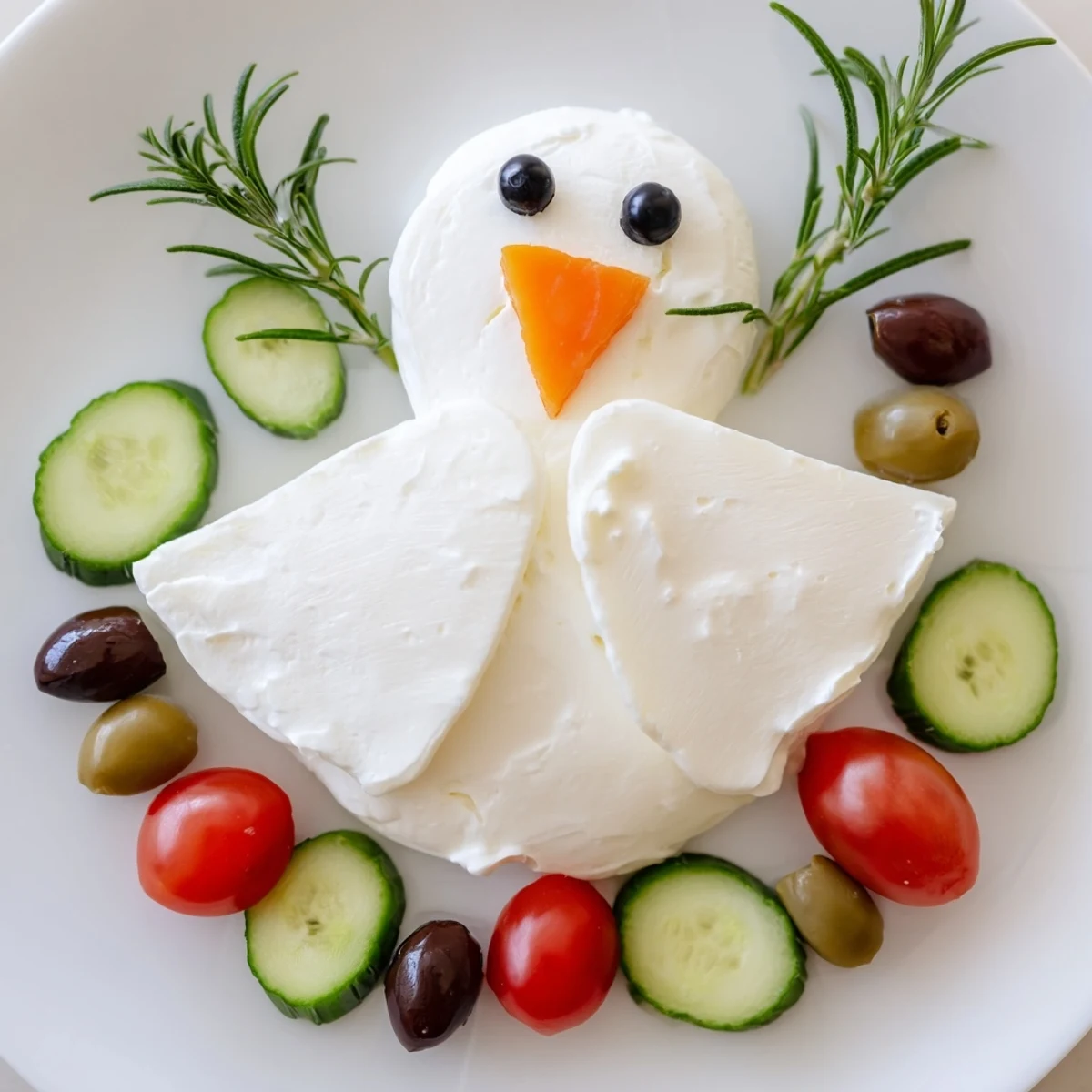 Festive Peace Dove Christmas Olive Platter, a visually stunning appetizer ready for your holiday celebrations.
