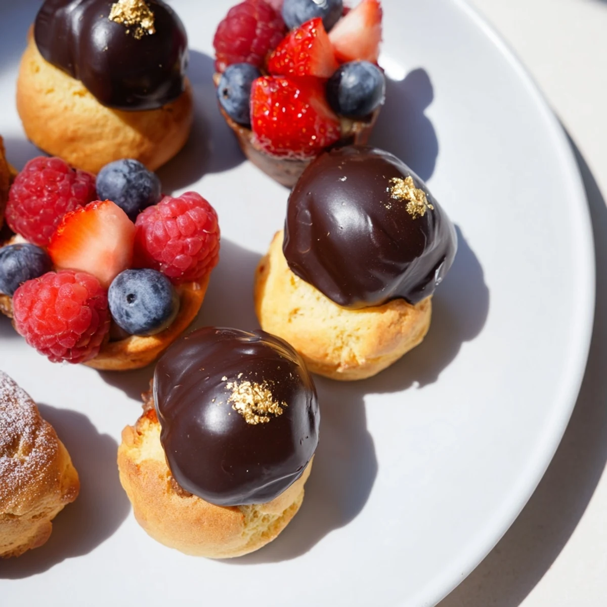 A beautifully arranged "Piste de Train Mignardises" dessert platter, perfect for a celebratory treat.