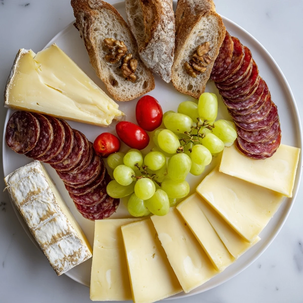 Planche Montagne Aventure Collation brimming with cheese, meats, and fruit, ready for sharing.