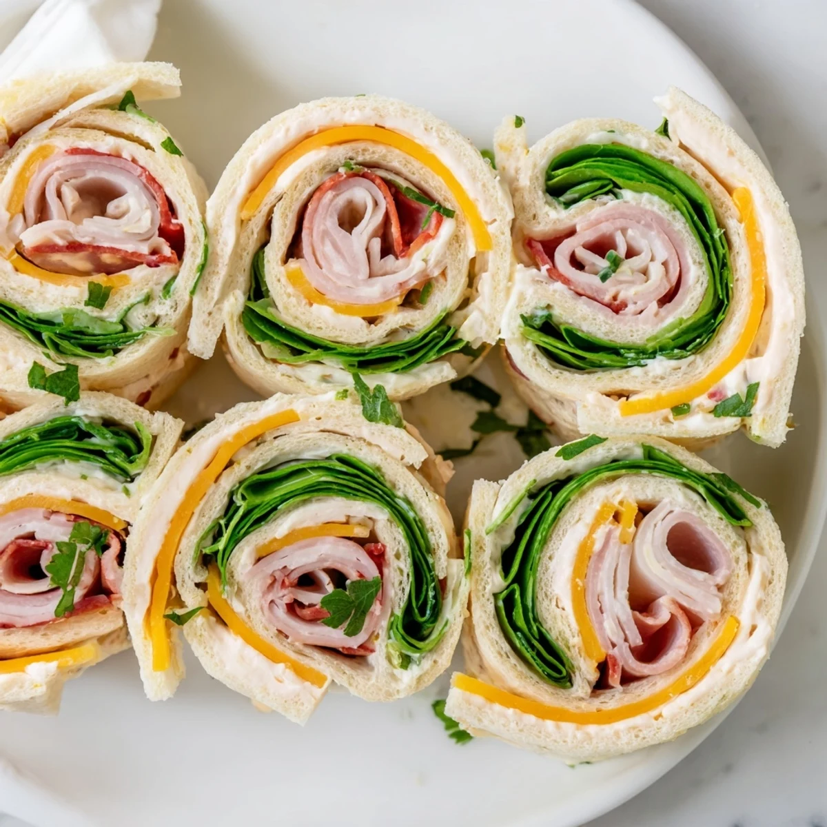 Showcasing colorful and compact Party Sandwiches: Star-Shaped Deli Roll-ups, a delightful appetizer.