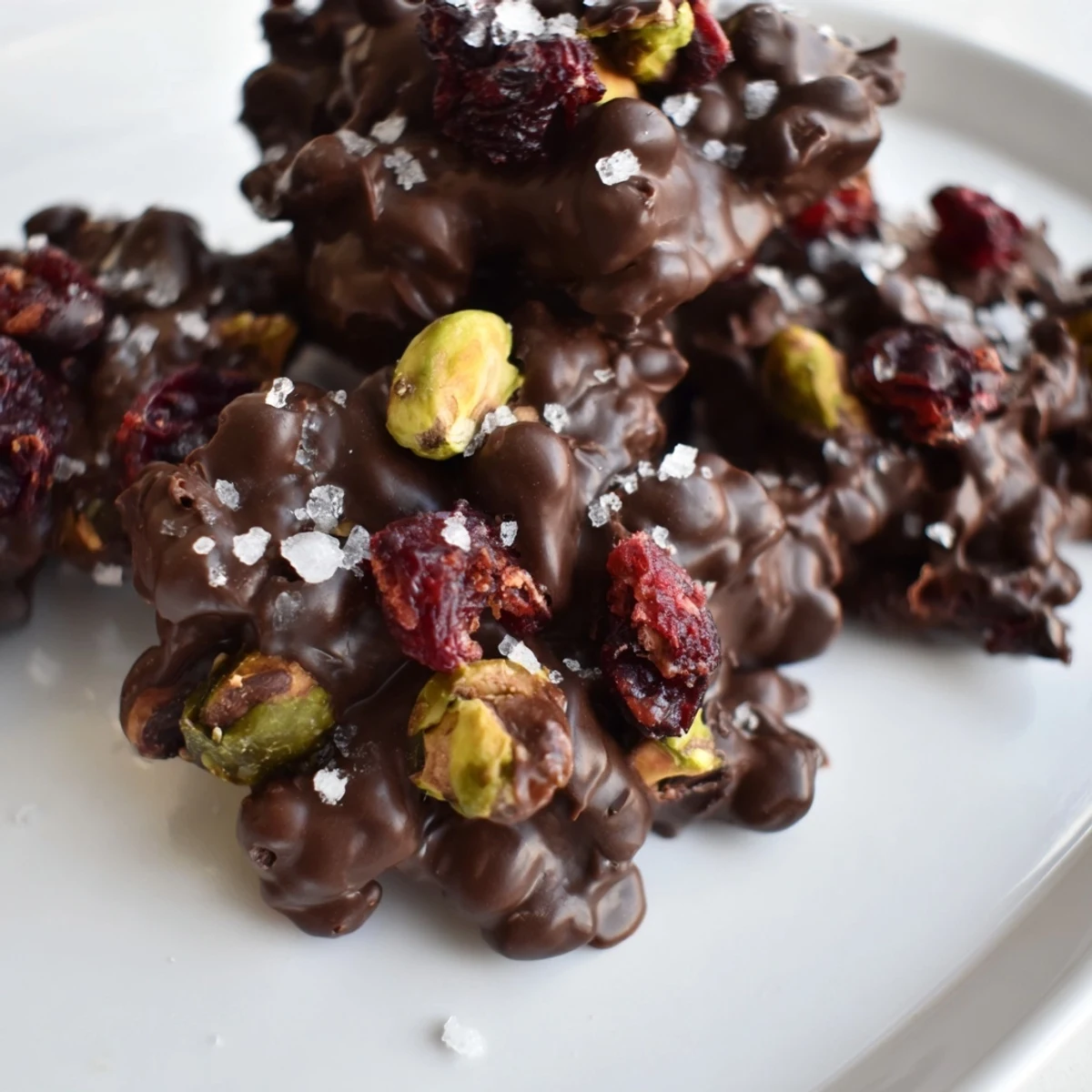 Delectable Pistachio and Dried Cranberry Clusters, perfect for a quick gourmet vegetarian snack.