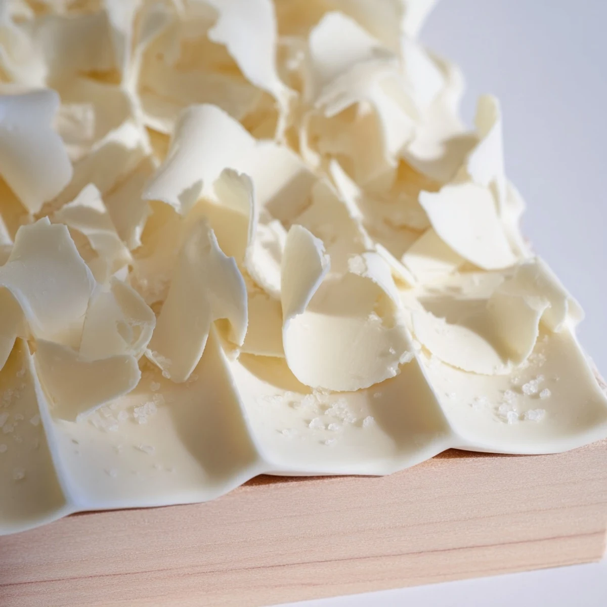 Parmesan shards and flaky salt topping a stunning, contemporary Arctic Tundra for an elegant dessert.