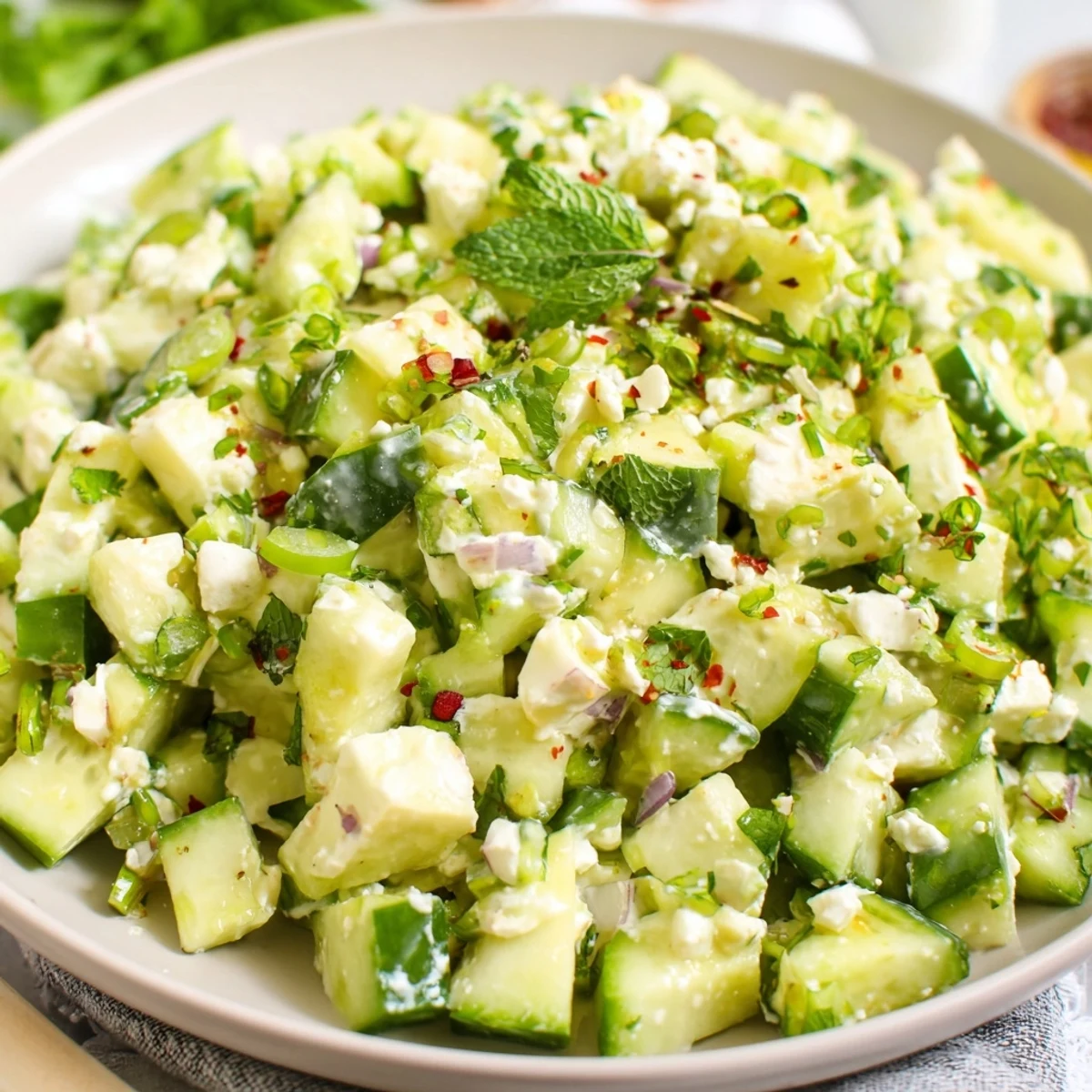 Creamy Cucumber and Greek Yogurt Tzatziki Salad, a refreshing, vibrant side, ready in minutes.