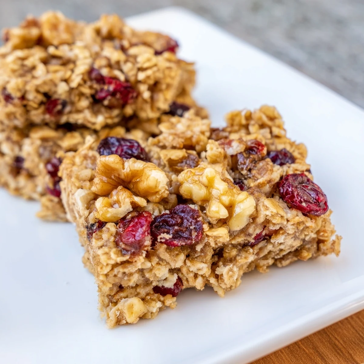Warm, gooey Maple Cinnamon Oatmeal Bars with optional nuts offer a delightful, healthy snack.
