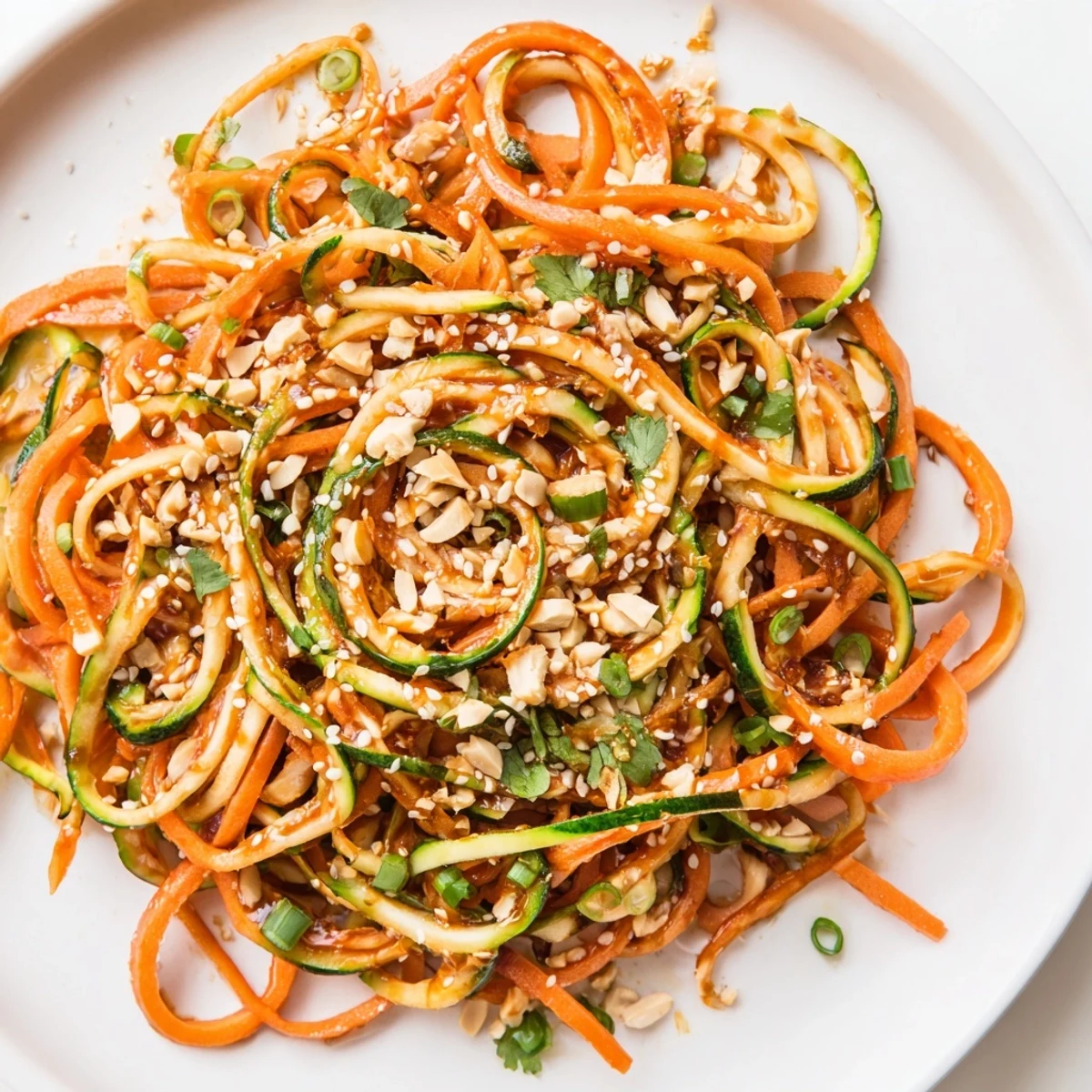 Vibrant Spicy Cucumber Noodle Bowl, a chilled salad with crunchy cucumbers and a fiery red sauce.