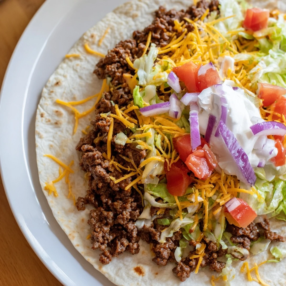 Crispy Smash Tacos sizzle on a griddle, their edges browned and the cheese melted deliciously.