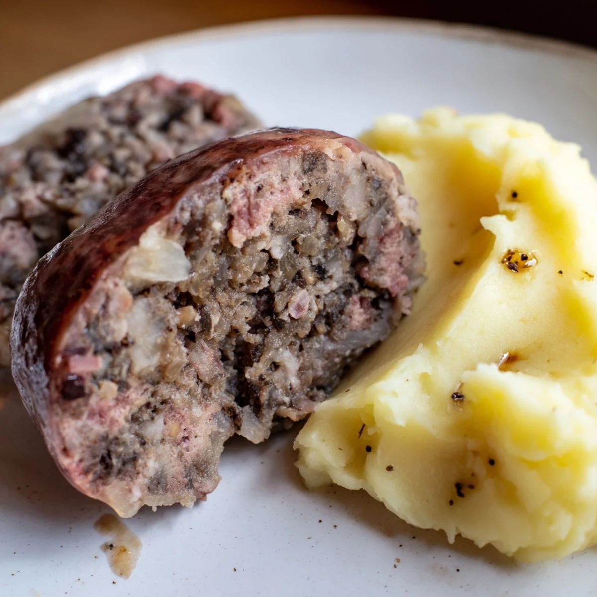 Enjoying a hearty plate of Scottish haggis with neeps and tatties; a traditional flavorful meal.