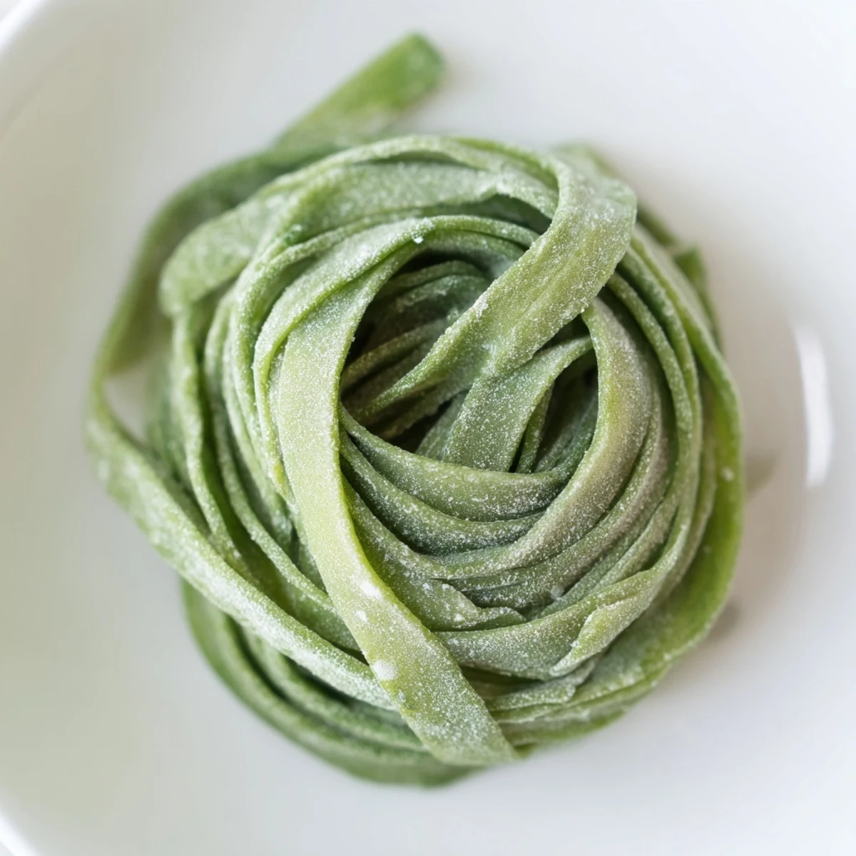Fresh spinach pasta dough, vibrantly green, resting before being shaped for delicious meals.