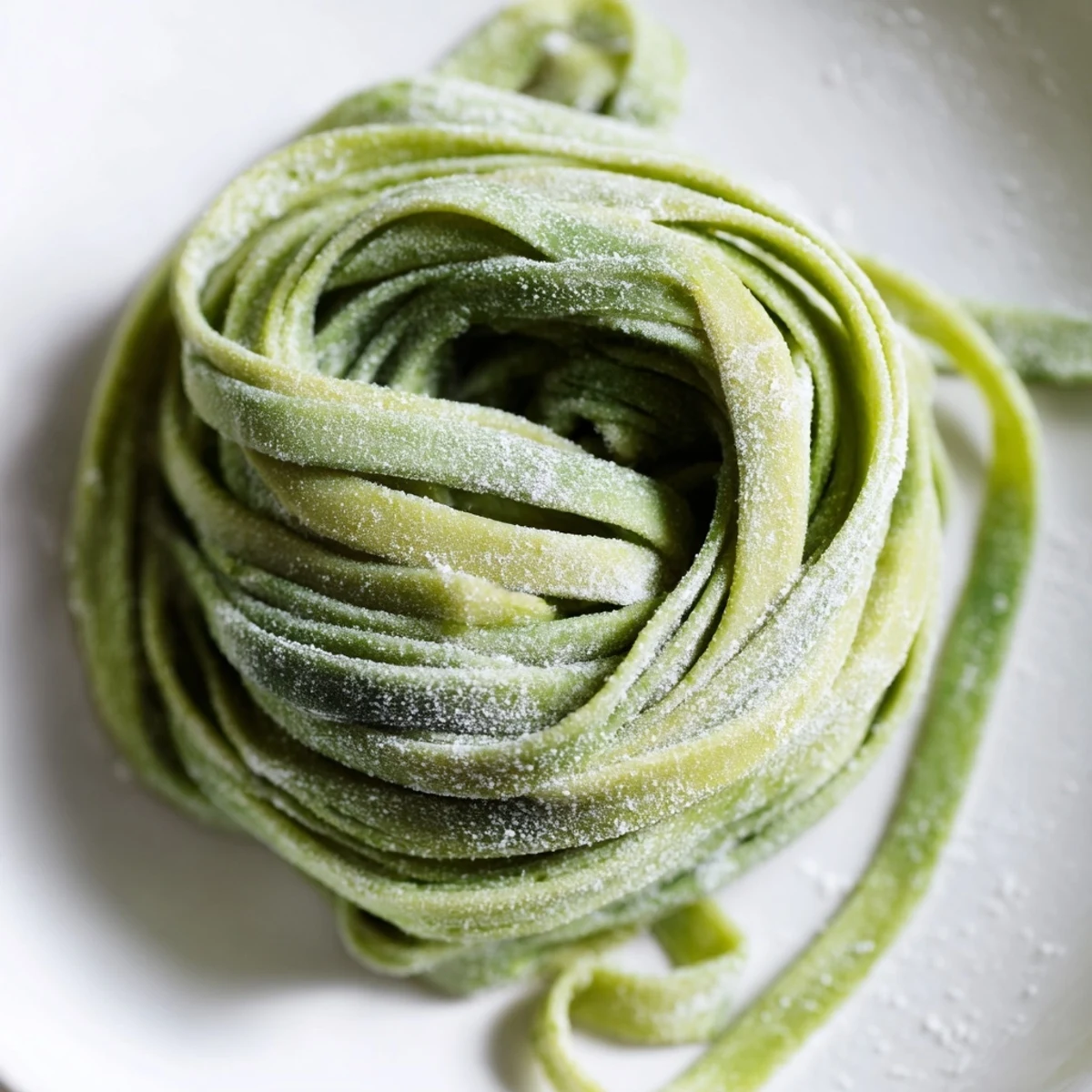 Homemade spinach pasta dough, ready to roll, promises a delightful Italian experience with vibrant color.