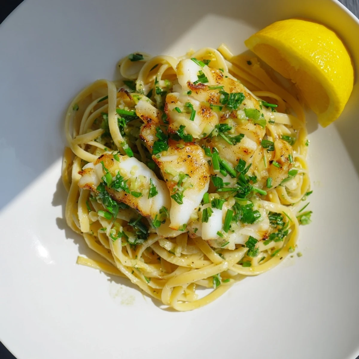 Lemony Crispy Fish Pasta features perfectly cooked pasta with tender fish and bright flavors.
