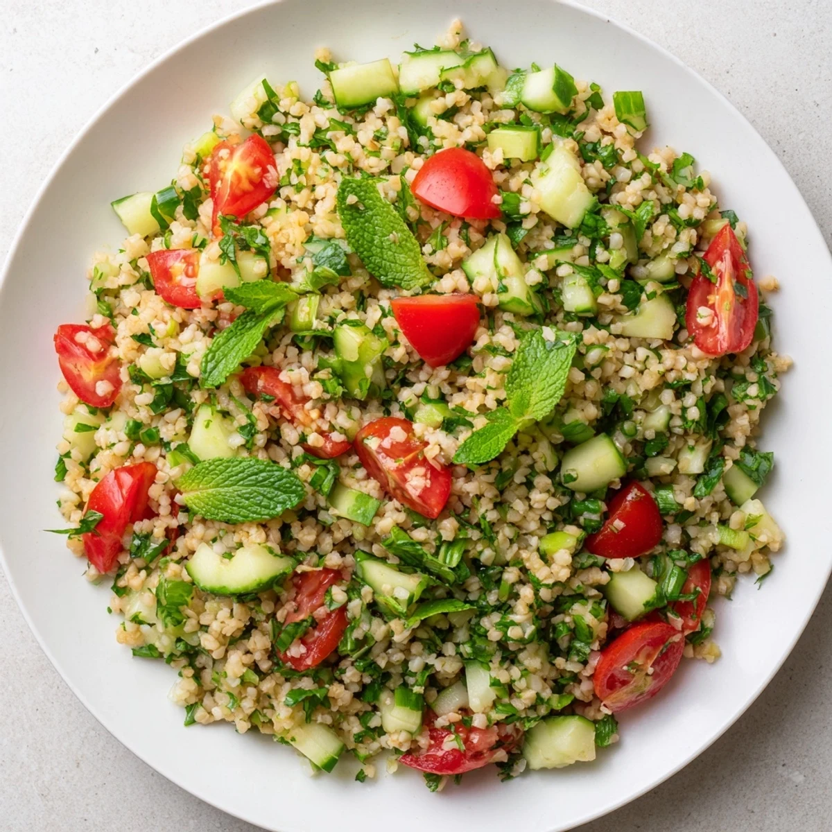 Bright and flavorful, this Bulgur Wheat Salad Tabbouleh is perfect for a light vegetarian lunch.