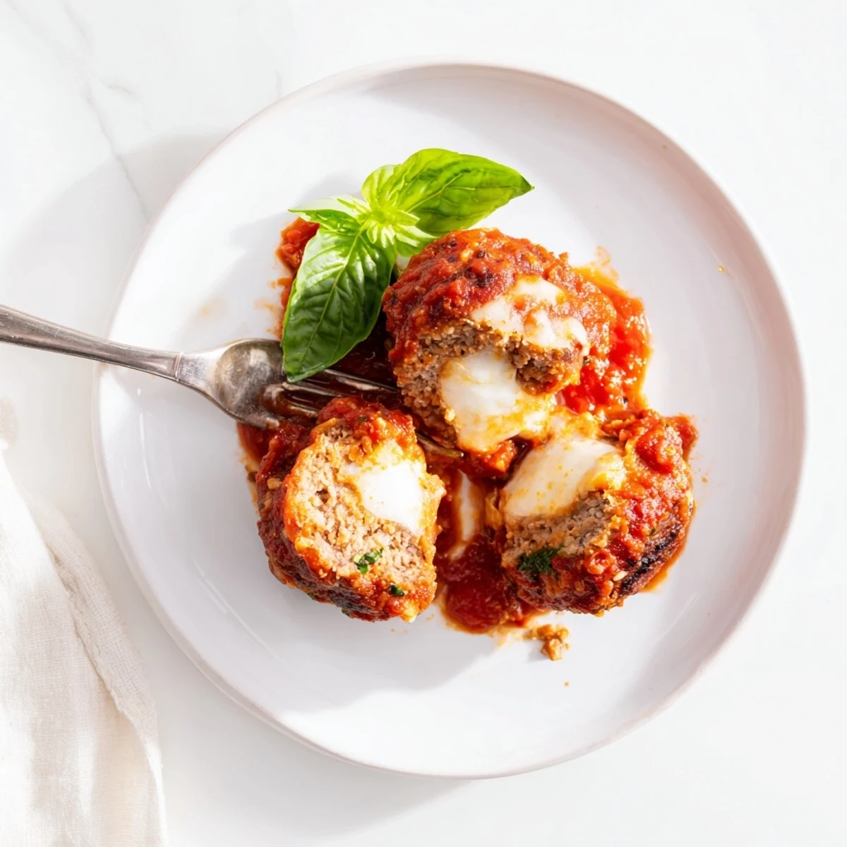 Tender beef and pork meatballs topped with melted mozzarella, served over a bed of al dente pasta.