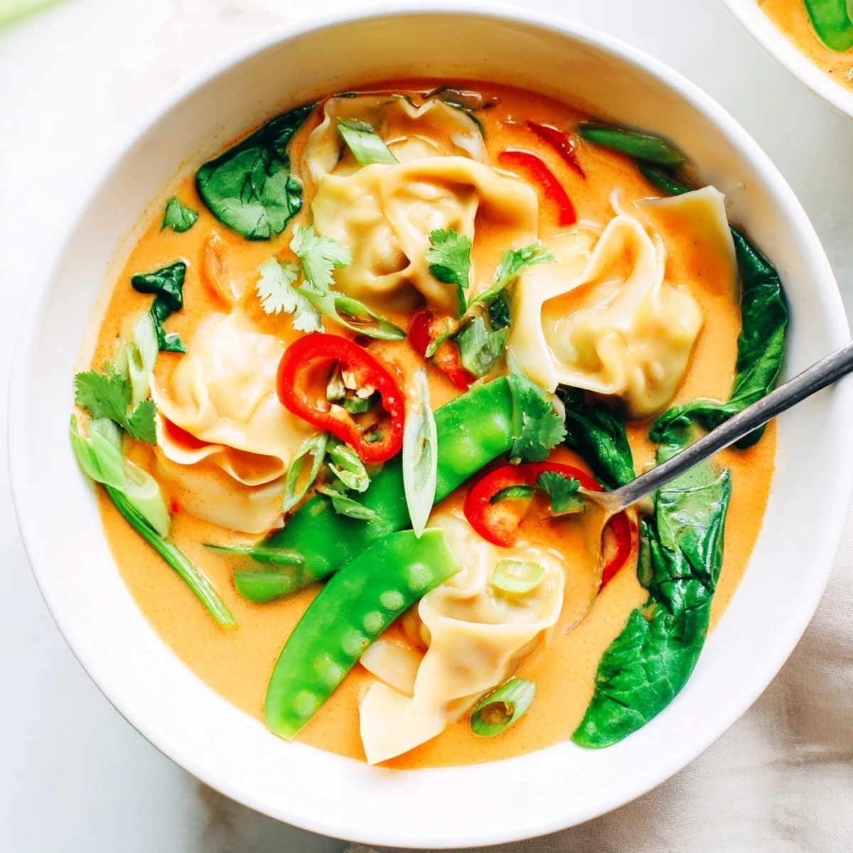 Red Curry Wonton Soup With Greens