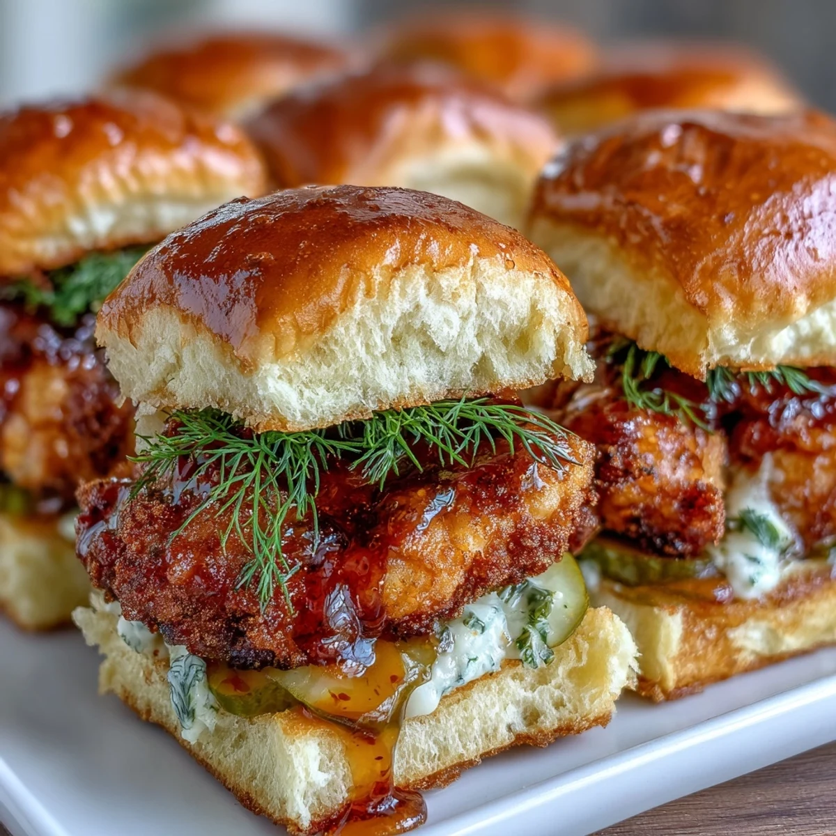 A pull-apart Spicy Honey Butter Chicken Sandwich Bake features melty cheese, crunchy chicken, and a sweet-heat glaze, ready for game day gatherings or family dinners.