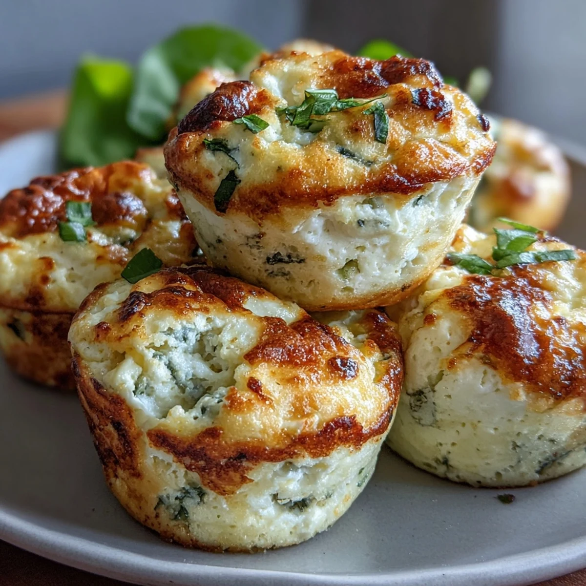 Golden-brown Cottage Cheese Egg Bites fresh from the oven, resting on a cooling rack with steam rising.