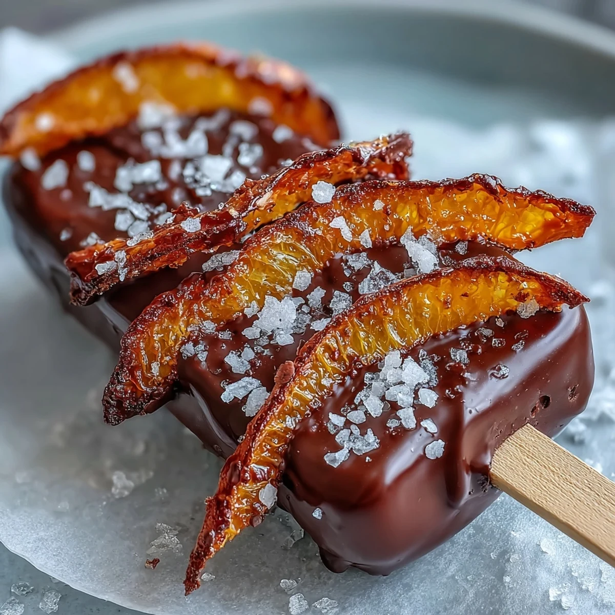 Rich dark chocolate hot chocolate stirrers with candied orange peel, perfect for Valentine's gifting.