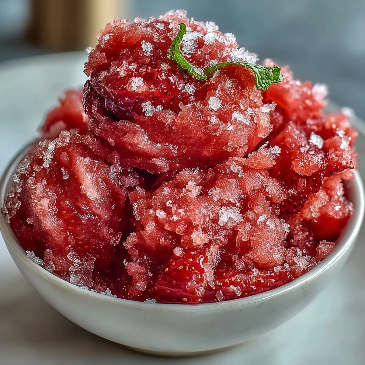 A refreshing strawberry daiquiri sorbet with bright lime zest, perfect for summer gatherings and cocktail lovers.  