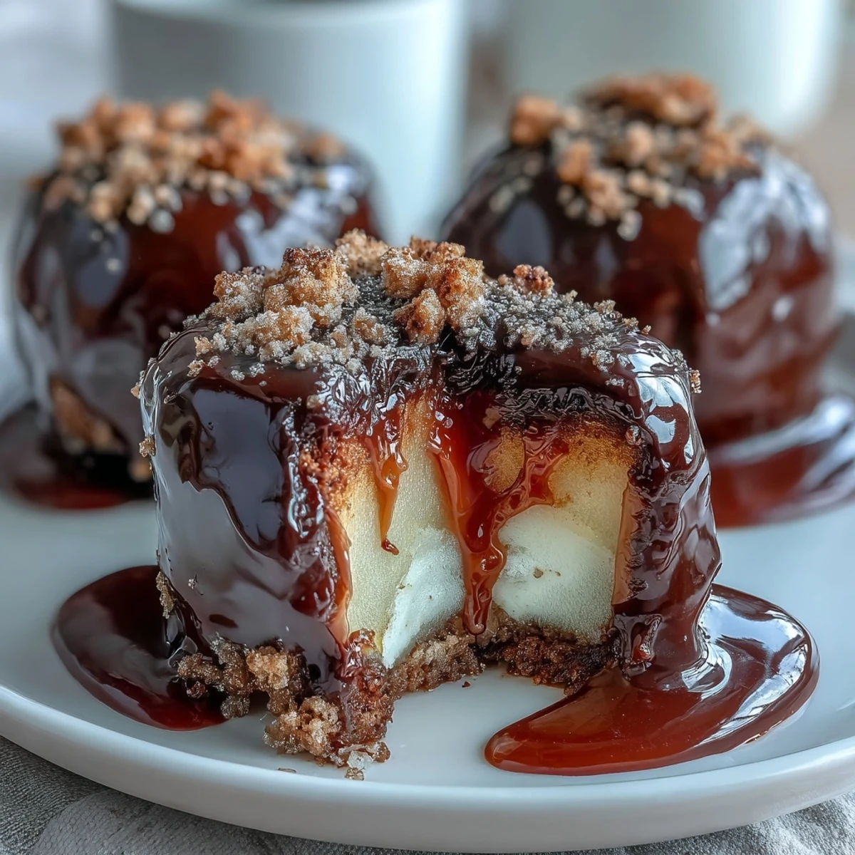 Crisp apple slices coated in rich chocolate and sprinkled with graham cracker crumbs, drizzled with gooey marshmallow for a fun twist on s'mores.