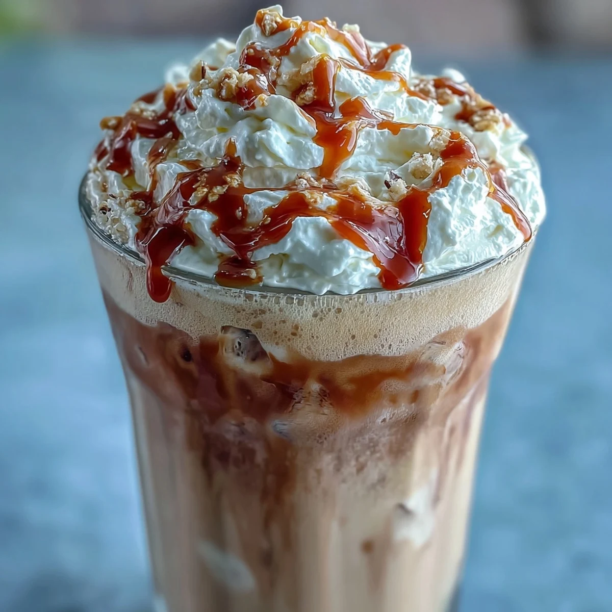 Refreshing blended coffee drink with real vanilla bean, ice, and milk, finished with a luscious caramel swirl and fluffy whipped cream.