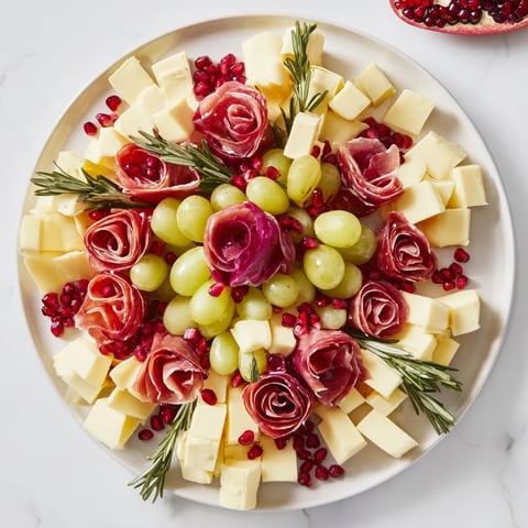 Quick Christmas Charcuterie Wreath Board overflowing with cheeses, meats, and vibrant fruits perfect for holidays.