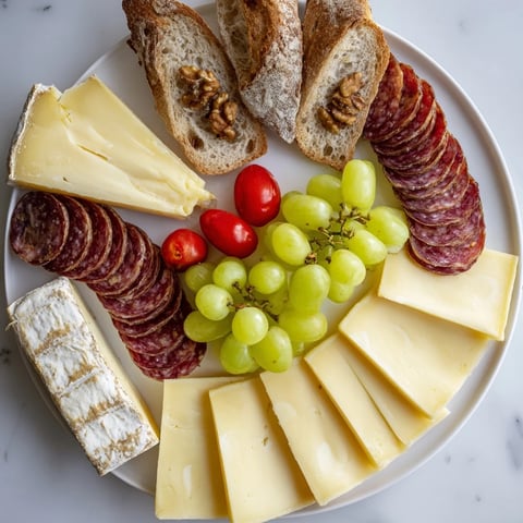 Planche Montagne Aventure Collation brimming with cheese, meats, and fruit, ready for sharing.