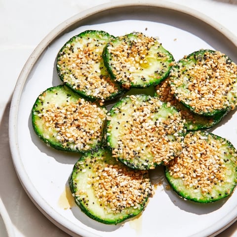 Fresh Cucumber Shaker, coated in everything bagel seasoning, offers a satisfying crunch in every bite.