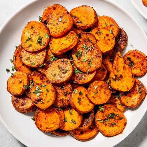 Golden brown Cajun roasted sweet potatoes, a flavorful side dish ready to enjoy.