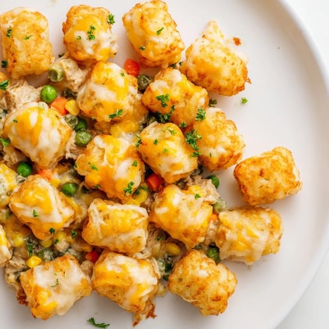 Golden, bubbly Crispy Tater Tot Casserole, a comforting main dish with crispy tater tots.