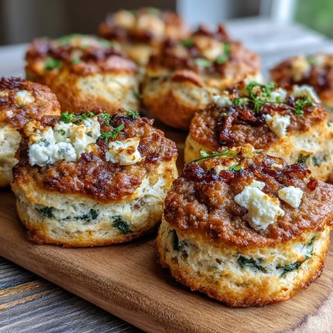 Freshly baked Breakfast Protein Biscuits with melted cheese and ham peeking out of the golden crust on a cooling rack.