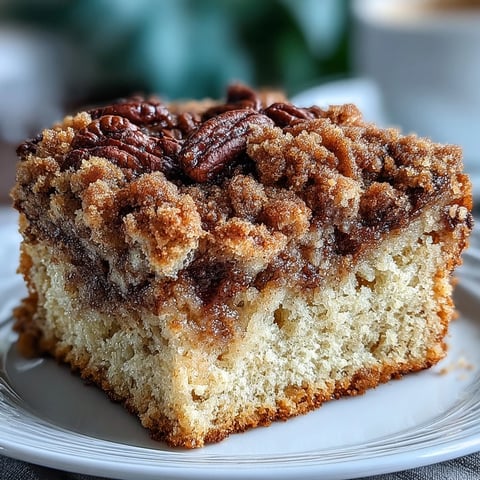 Warm cardamom coffee cake with golden brown sugar streusel, perfect for cozy mornings or afternoon tea.  