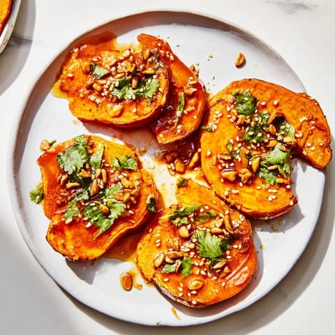 Smashed Sweet Potatoes Gochujang