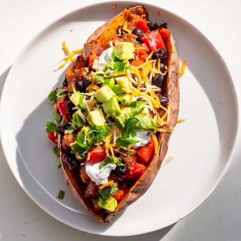 Savory Baked Sweet Potato Chili