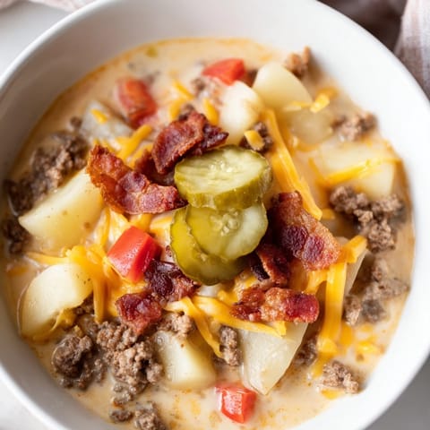 Crockpot Cheeseburger Soup